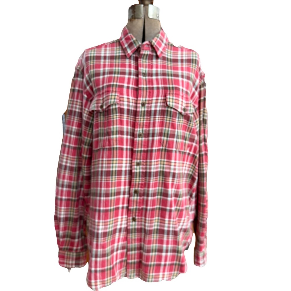 Ralph Lauren Polo Elbow Patch Cotton Flannel Plaid Button Down Shirt